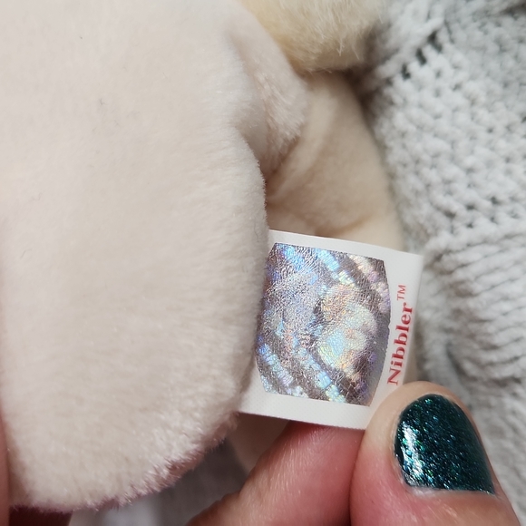 🕸Vintage Ty Beanie Baby Original Nibbler Bunny 1999 P.E. Pellets - Picture 7 of 11